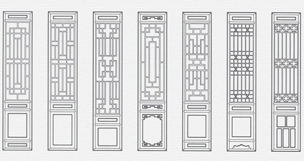 禹王台常用中式仿古花窗图案隔断设计图